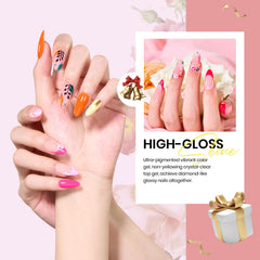Beetles Gel con destellos brillantes para un look glam.