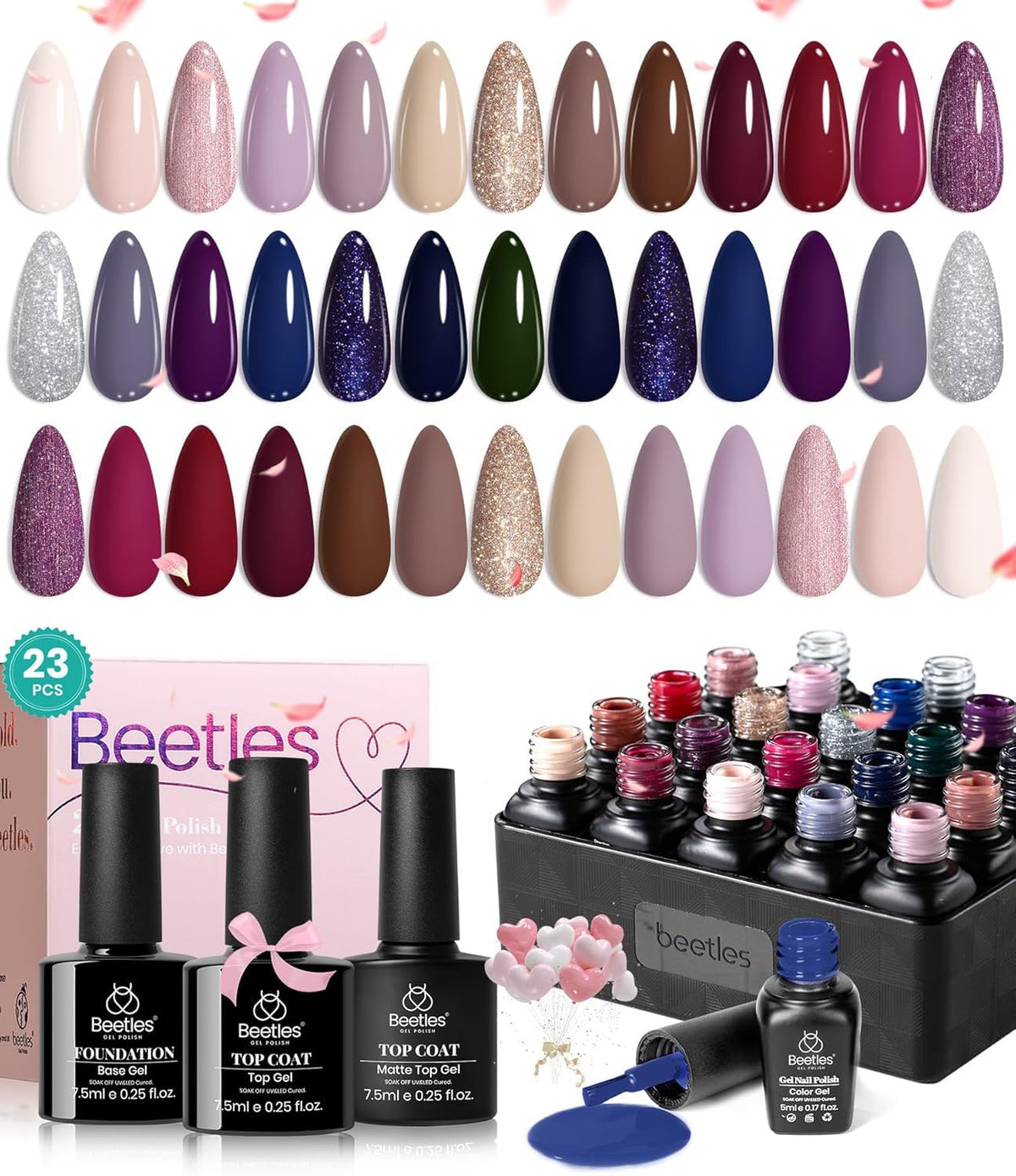 Beetles Esmalte Gel 20 colores invernales para crear estilos versátiles