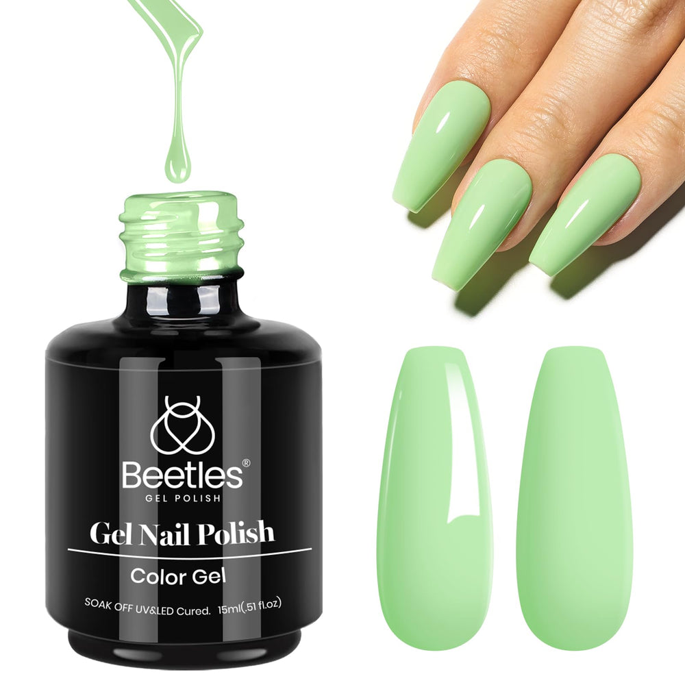Beetles gel de uñas menta verde: kit DIY para manicuras creativas.