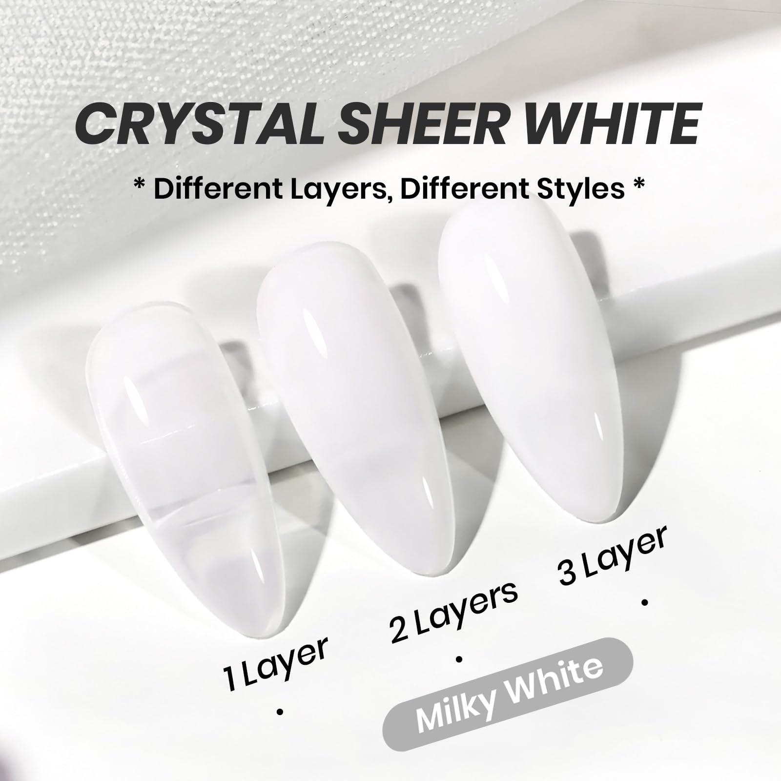 Beetles Milky White Gel Nail Polish, aplicación suave para uñas limpias y definidas.