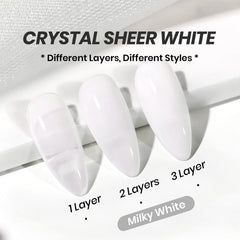 Beetles Milky White Gel Nail Polish, aplicación suave para uñas limpias y definidas.