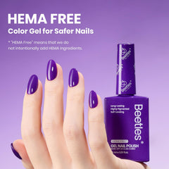 Beetles gel morado oscuro en botella de color facilita ver el tono real.