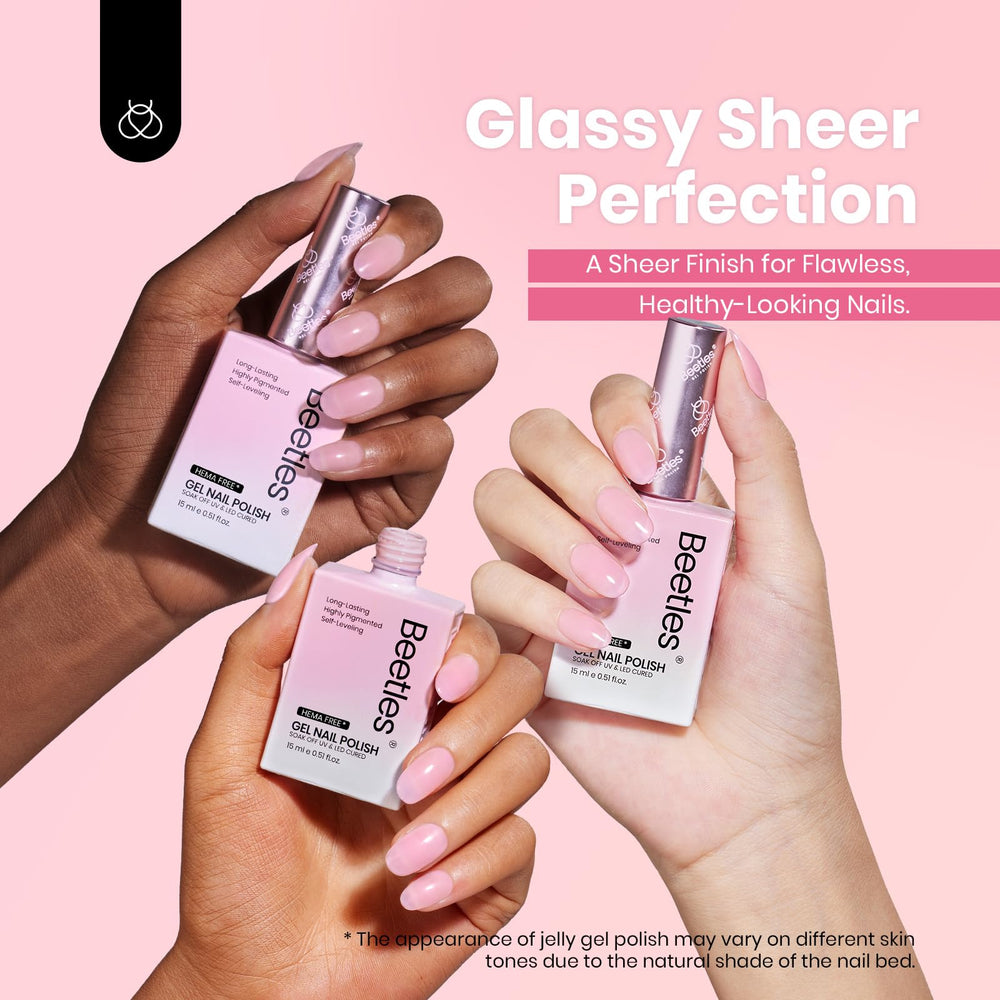 Beetles Esmalte gel nude rosa: curado en lámpara UV/LED para mejor adherencia.