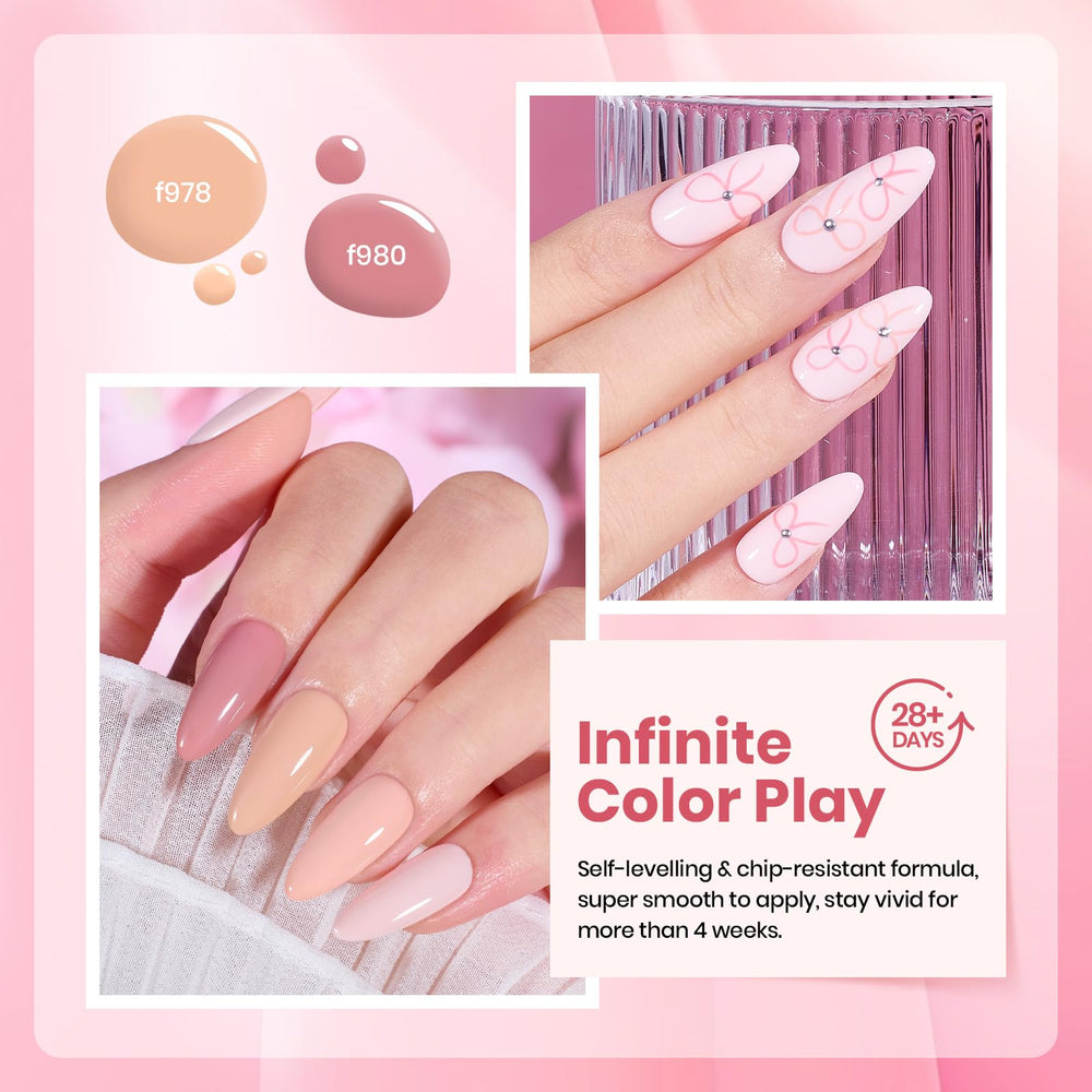 Beetles Esmalte Gel Nude: acabado brillante que destaca en fotos.