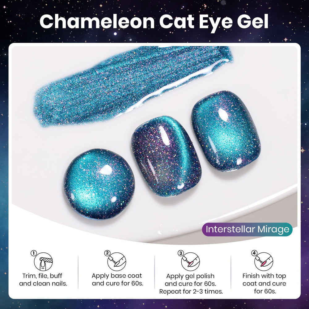 Beetles esmalte gel ojo de gato, regalo ideal para amante de manicuras.