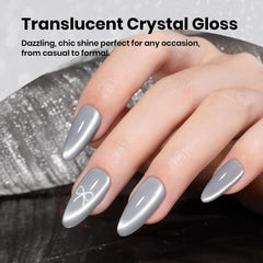 Beetles Esmalte Gel Ojo de Gato Gris, brillos suaves para un look nocturno