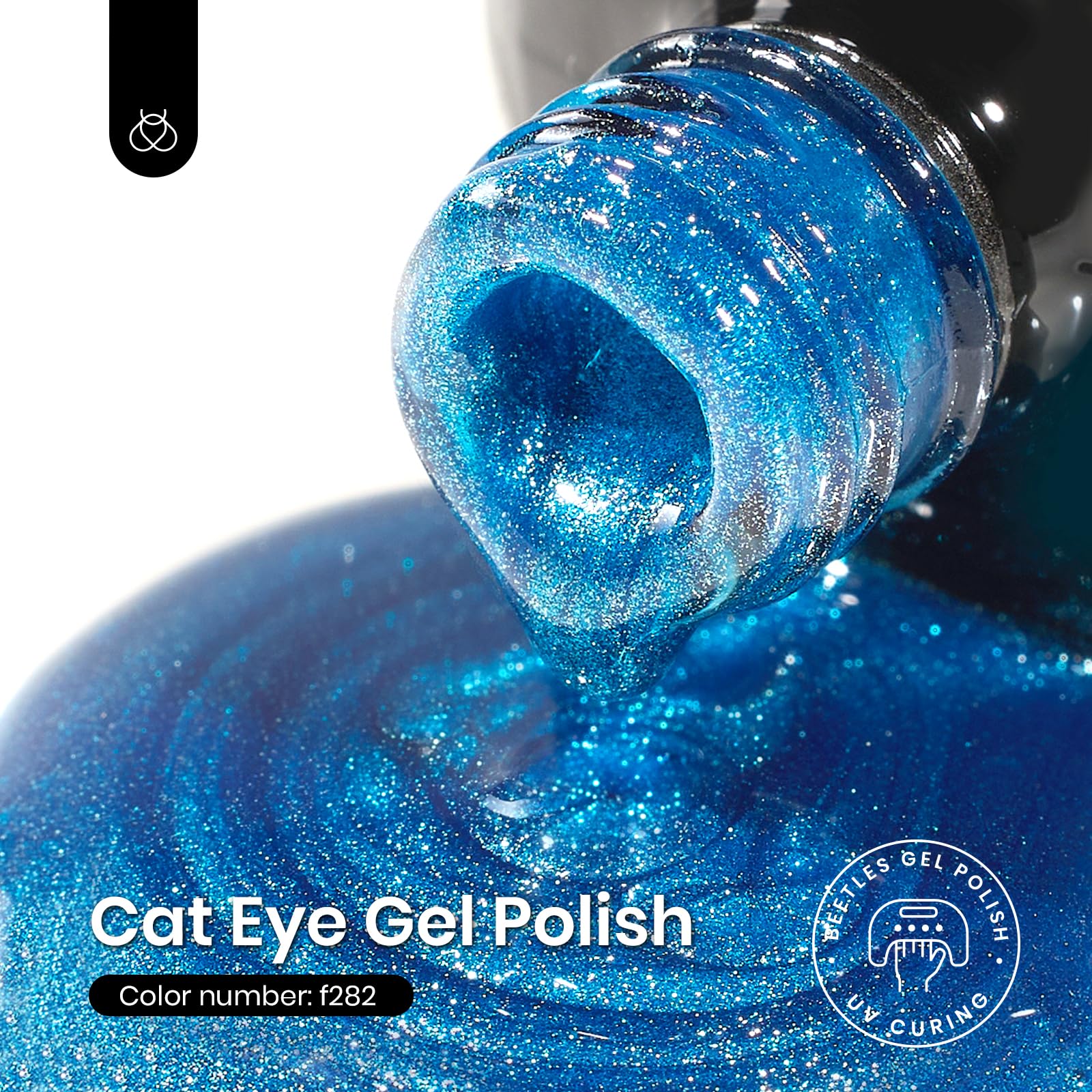 Beetles Esmalte Gel ojo de gato azul ofrece brillo duradero y acabado suave