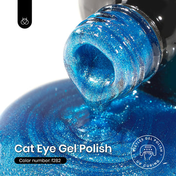 Beetles Esmalte Gel ojo de gato azul ofrece brillo duradero y acabado suave