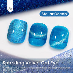 Beetles Esmalte Gel ojo de gato azul con imán facilita diseño casero rápido