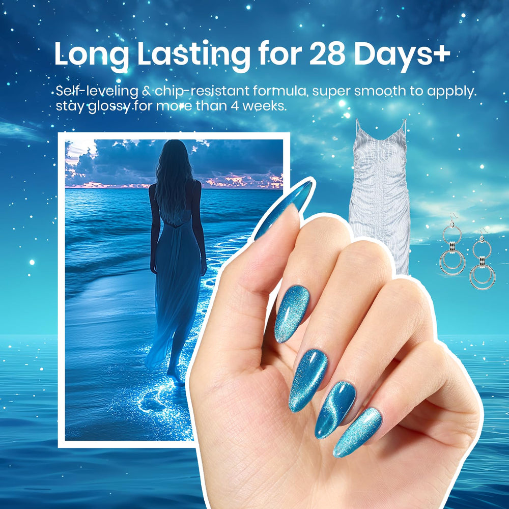 Beetles Esmalte Gel ojo de gato azul resiste 28 días con brillo