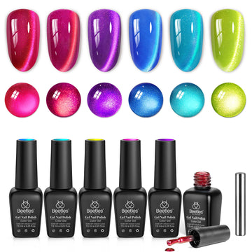 Beetles Esmalte Gel Prisma: efecto ojo de gato frente, brillo duradero.