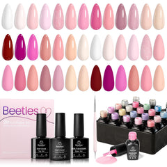 Beetles Esmalte Gel Rosa: paleta de 20 colores para uñas elegantes