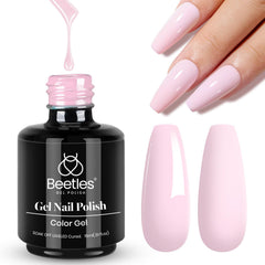 Beetles Gel Polish Rosa Claro en frasco de 15 ml para uñas elegantes.