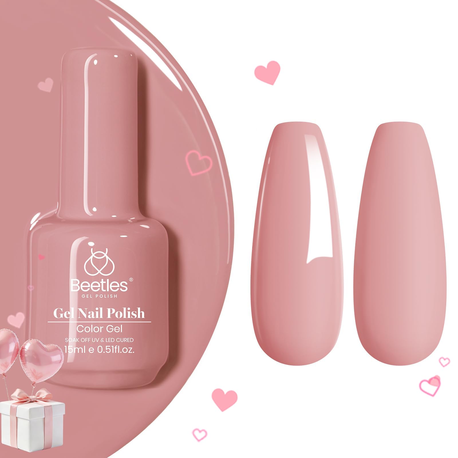 Beetles Esmalte Gel Rosa Malva Polvo, cuidado seguro y uso responsable.