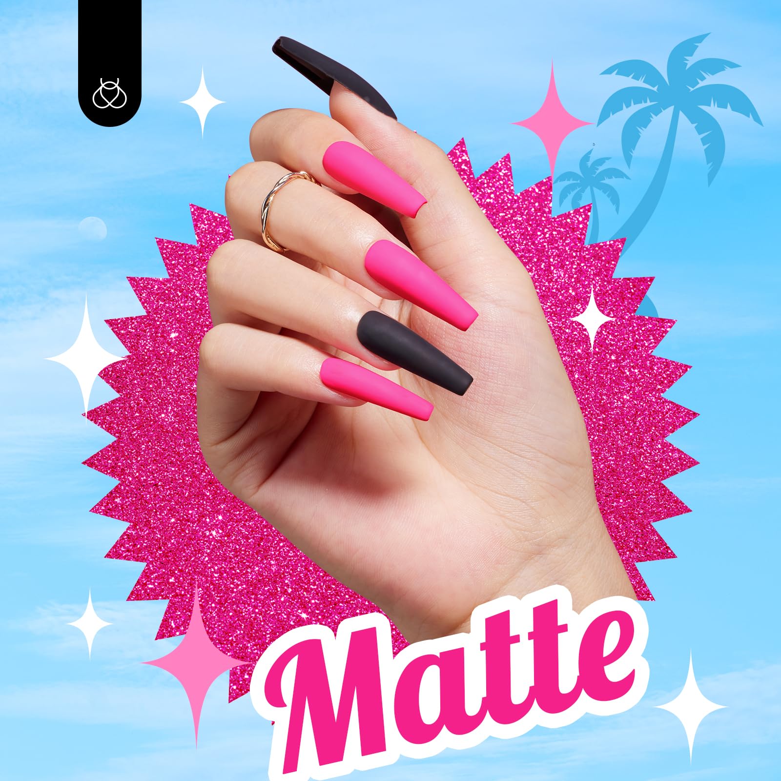 Beetles gel rosa neón acabado suave en puntas