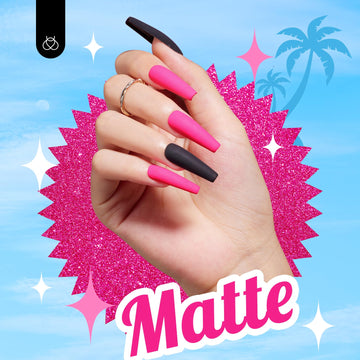 Beetles gel rosa neón acabado suave en puntas