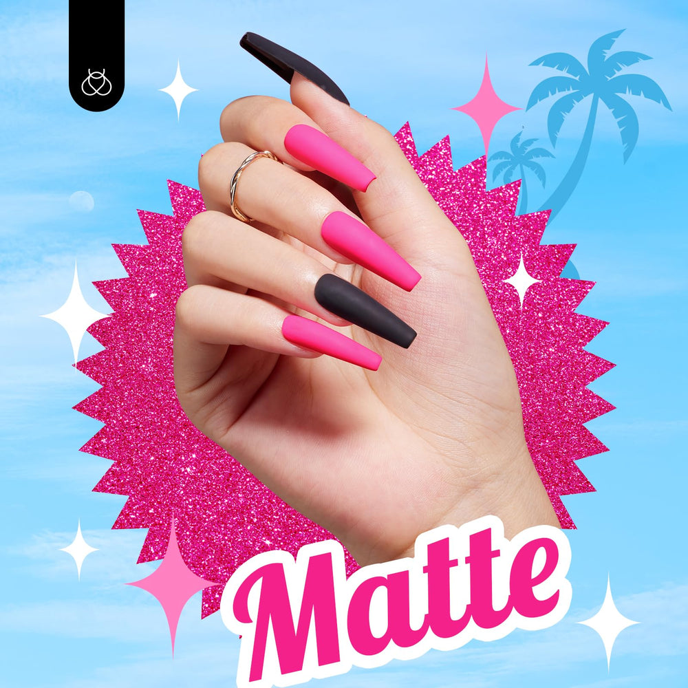 Beetles gel rosa neón acabado suave en puntas