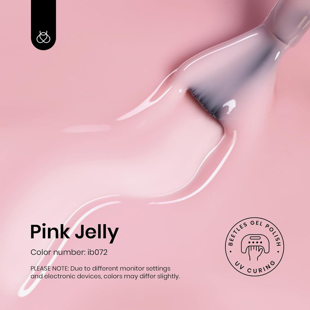 Beetles esmalte gel rosa translúcido; aplicación suave con pincel