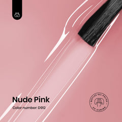 Beetles Esmalte Gel Rosa Translúcido, muestra aplicación clara en la uña.