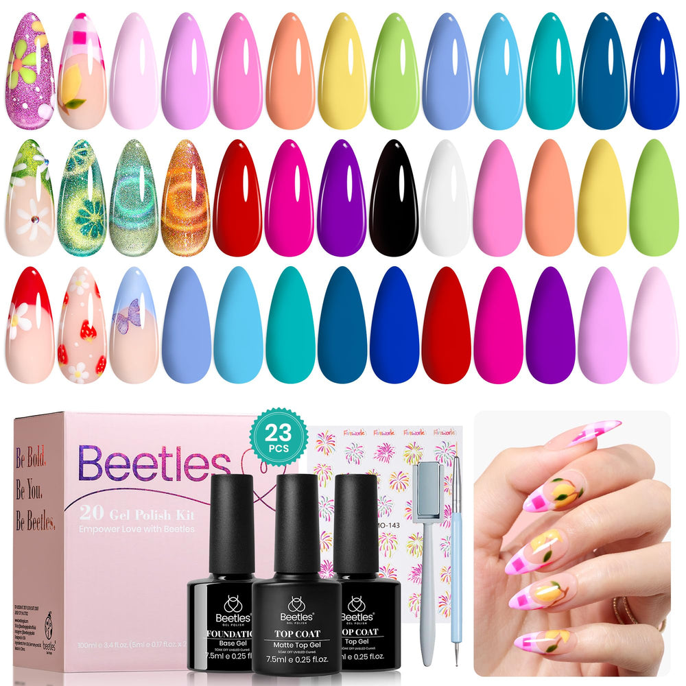 Beetles Esmalte gel set con efecto gato ojo para manicuras creativas en casa.