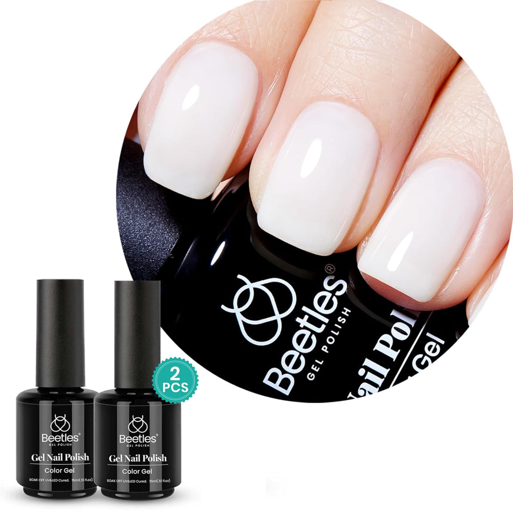 Beetles Esmalte Gel translúcido lechoso: acabado elegante para uñas.