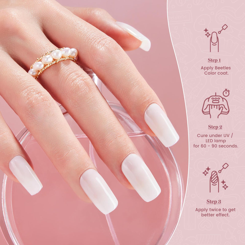 Beetles Esmalte Gel: tono translúcido suave para nail art.