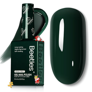 Beetles gel verde bosque oscuro en botella, tono profundo para uñas.
