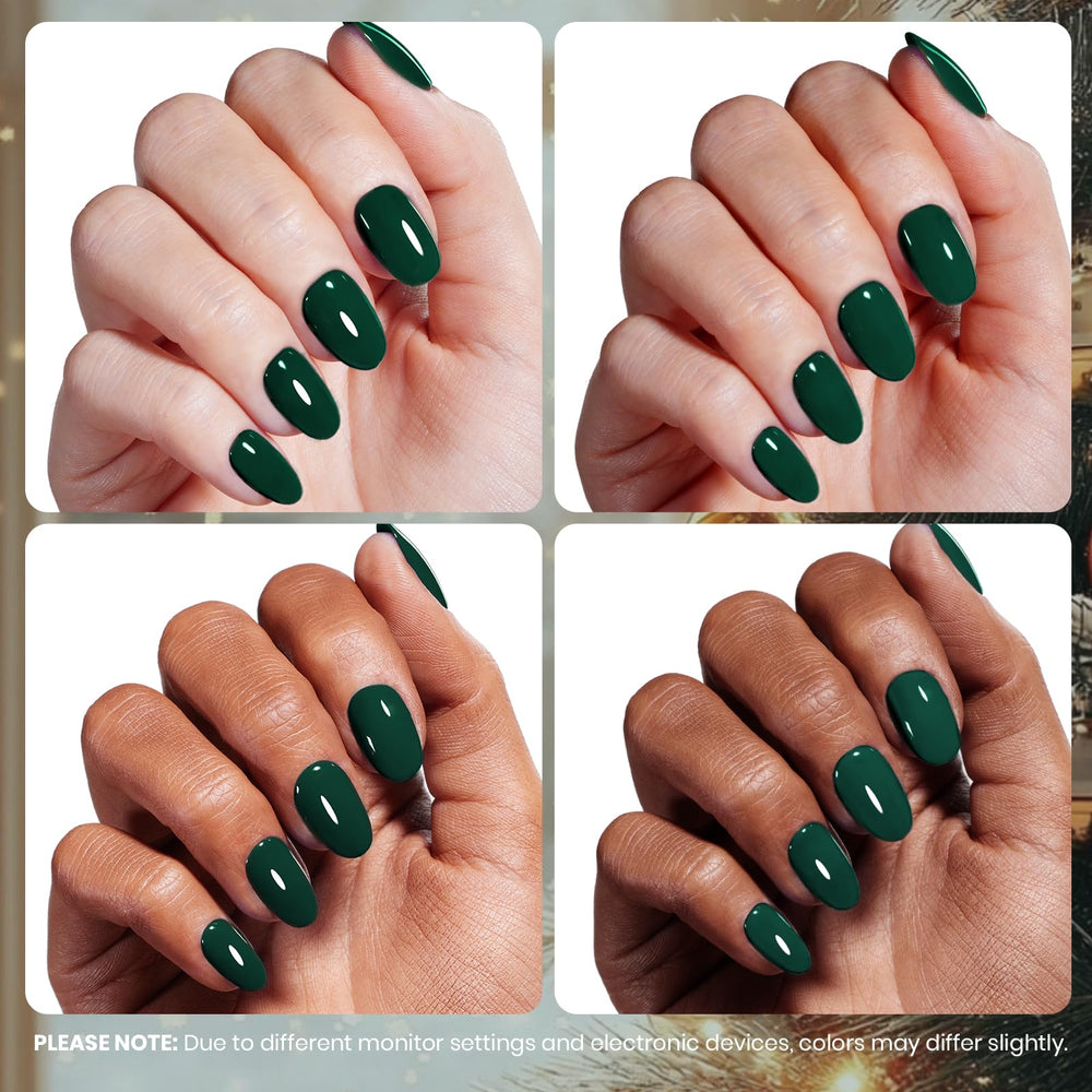 Beetles gel verde bosque oscuro puede durar semanas en uñas.
