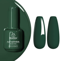 Beetles Esmalte Gel Verde Esmeralda en botella, color duradero para uñas.