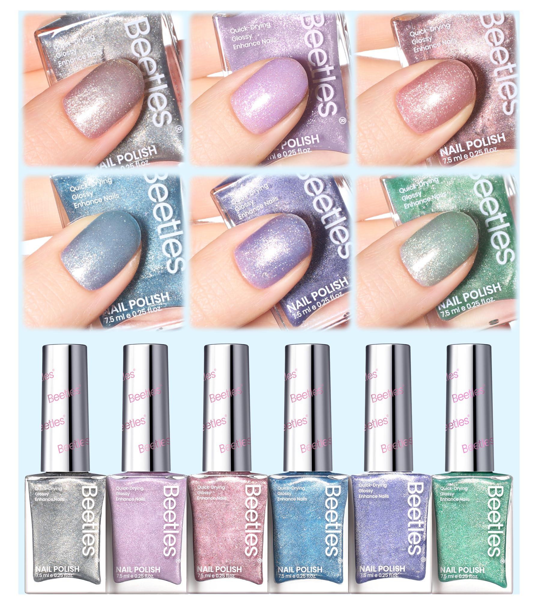 Beetles esmalte glitter para arte de uñas en casa y regalo.