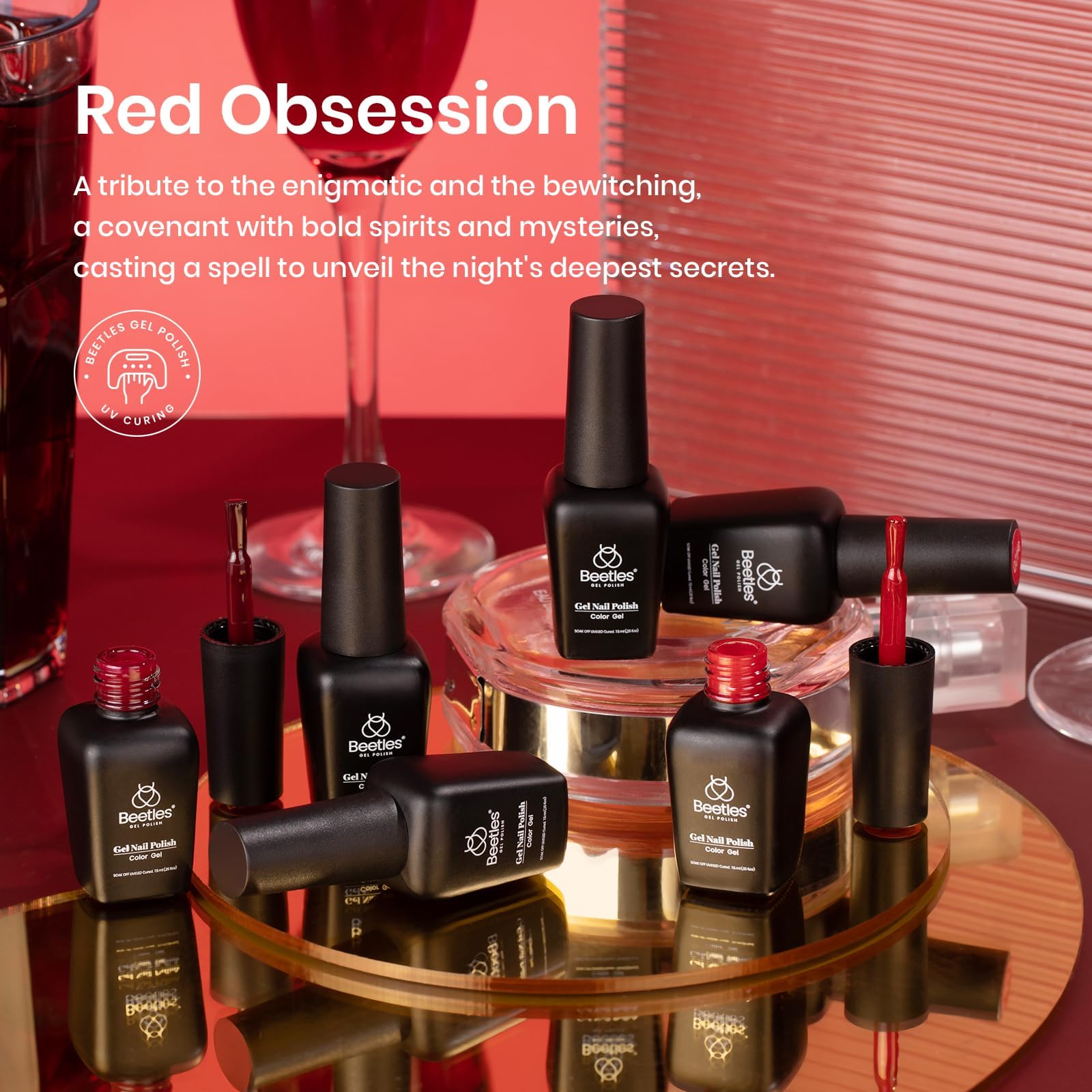 Beetles Esmalte Rojo Shimmer Burdeos: brillo vivo para looks festivos