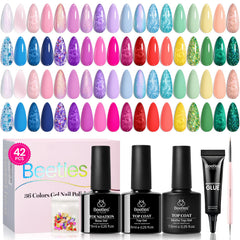 Beetles: set de esmaltes gel con 36 colores para uñas brillantes.