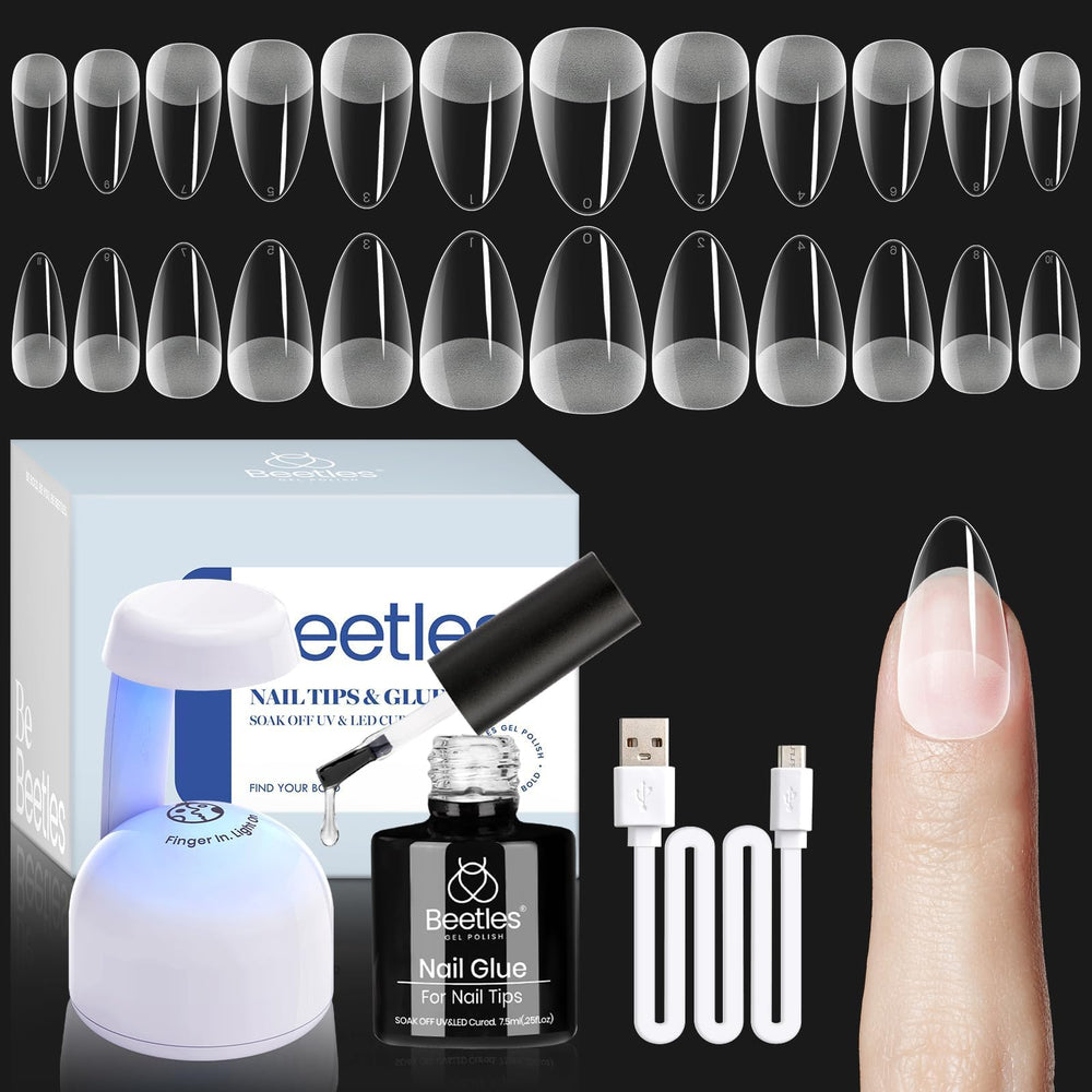 Beetles Etch-X Almond Short : kit pratique pour une manucure maison durable.