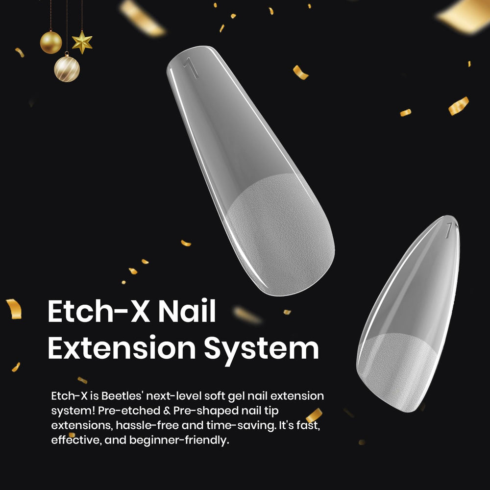 Beetles Etch-X pre-etchado, cubiertas completas para uñas artificiales duraderas