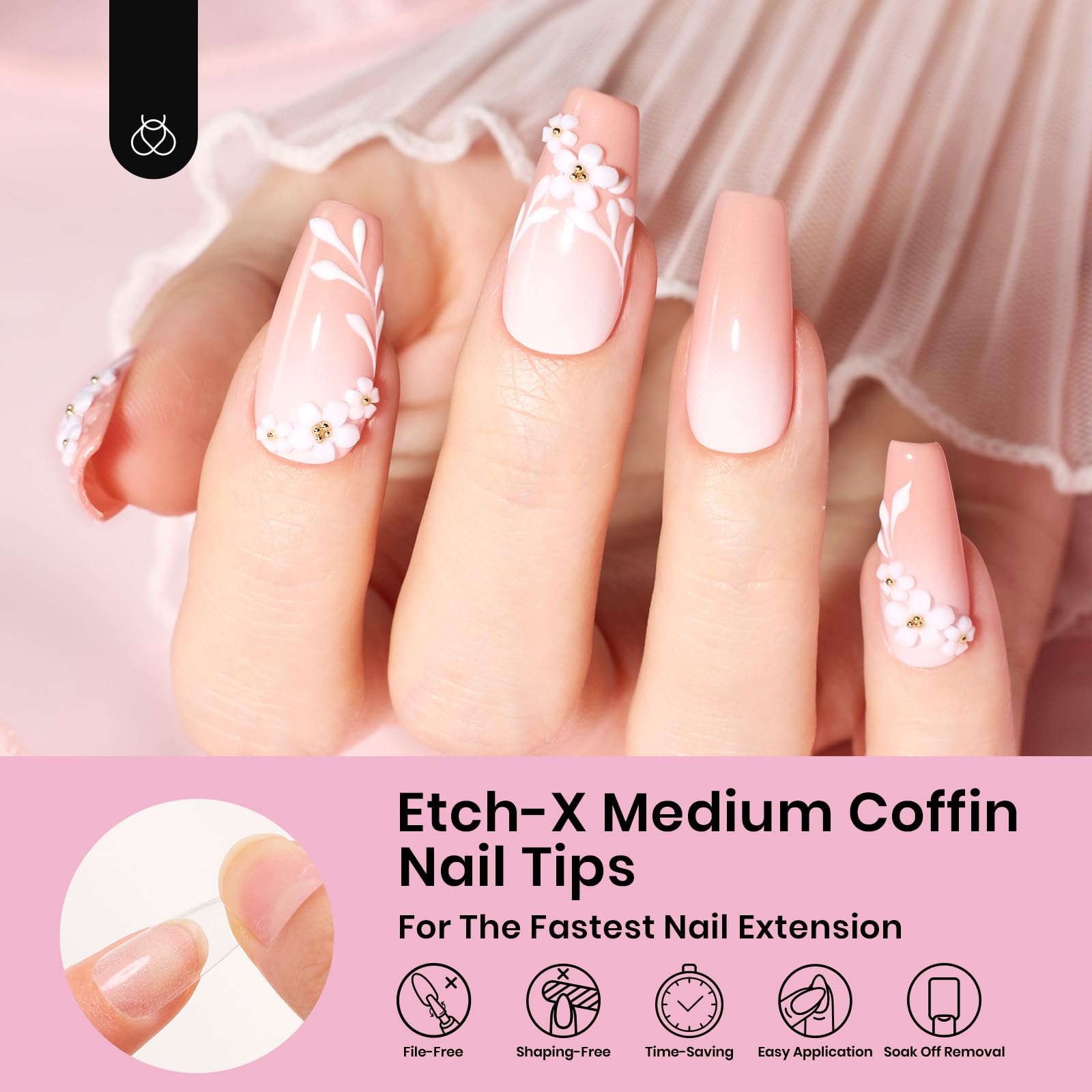 Beetles Etch X punta completa resistente para extensión