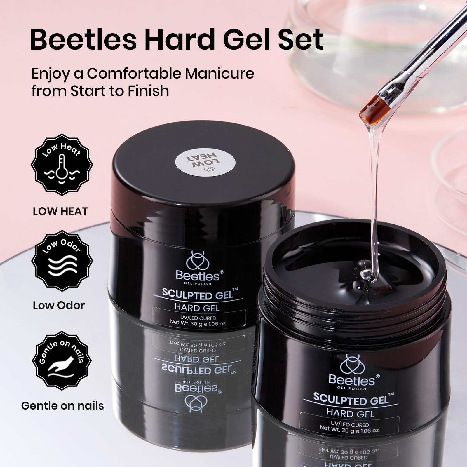 Beetles extensión de uñas, endurecidas y duraderas