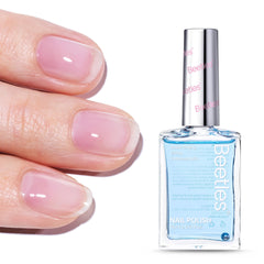 Beetles Fortalecedor de Uñas Azul Océano, botella, ofrece acabado duradero y fortalecimiento suave.
