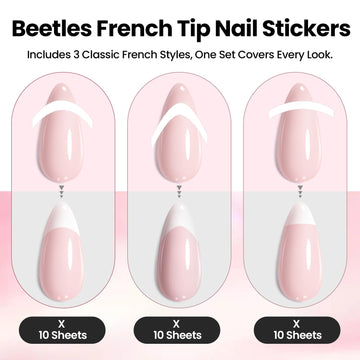 Beetles precision tweezers included with nail stickers
