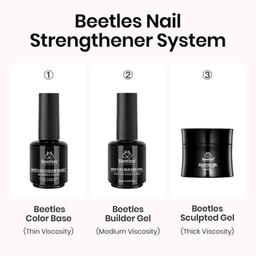 Beetles gap filling and overlays create seamless nail base.