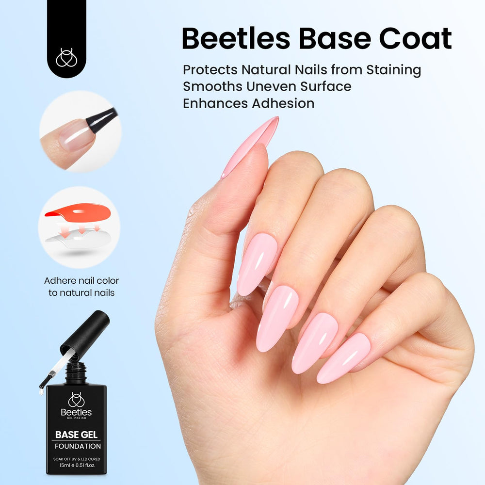 Beetles Gel: adherencia mejorada a uñas para duración.