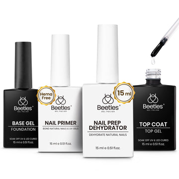 Beetles gel base: capa base adhesiva para uñas gel y adherencia duradera.