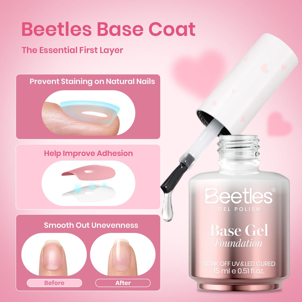 Beetles gel, capa superior brillo duradero para uñas pulidas.