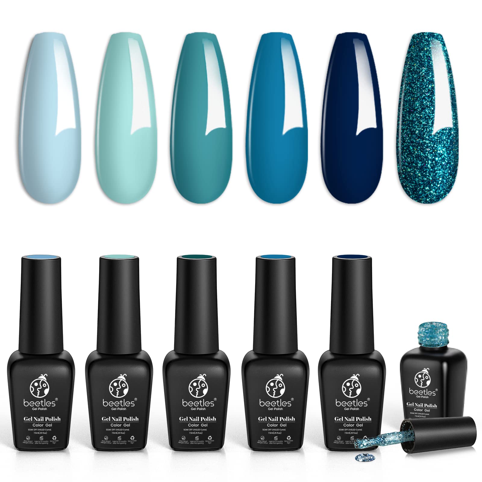 Beetles gel de uñas azul navy profundo, acabado duradero para uñas elegantes
