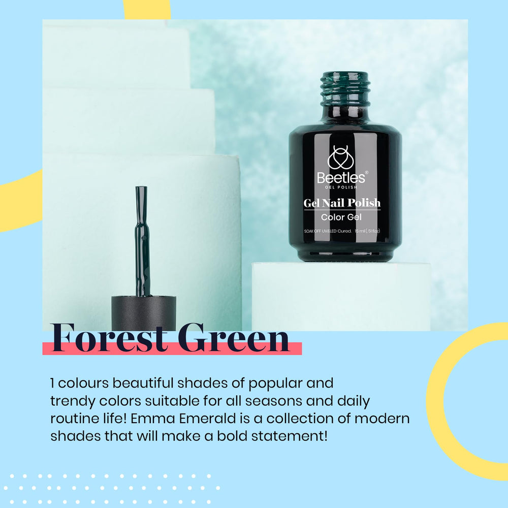 Beetles Gel de Uñas color bosque – aplicación suave con cobertura uniforme.
