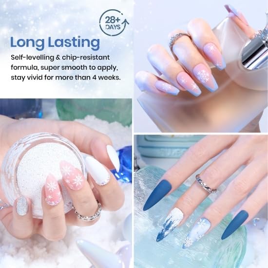 Beetles gel de uñas con destellos azules para diseños glam
