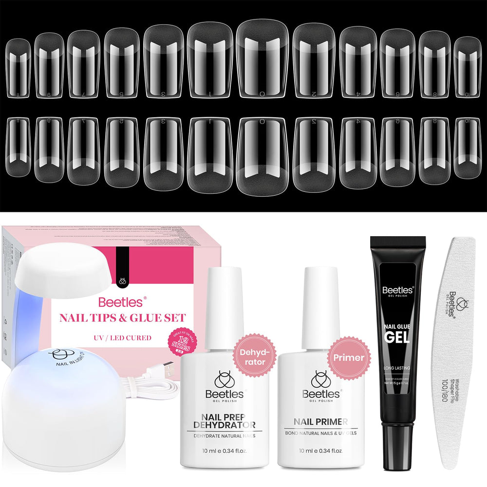 Beetles Gel Nail Kit con deshidratante para preparar uñas y mejorar adherencia.