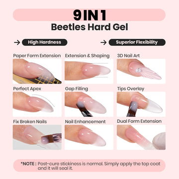 Beetles gel duro con cepillo plano para aplicación precisa