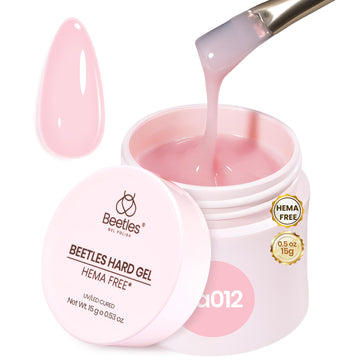 Gel Beetles duro sin HEMA para uñas, rosa mini 0,5 oz.