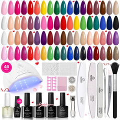 Beetles Gel Nail Polish Kit con lámpara UV para curado rápido y profesional