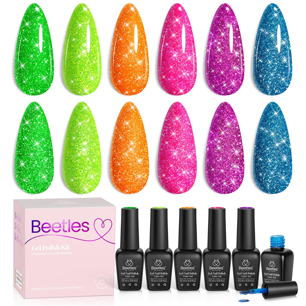 Beetles Neon Carnival rosa brillante para manicuras llamativas en casa